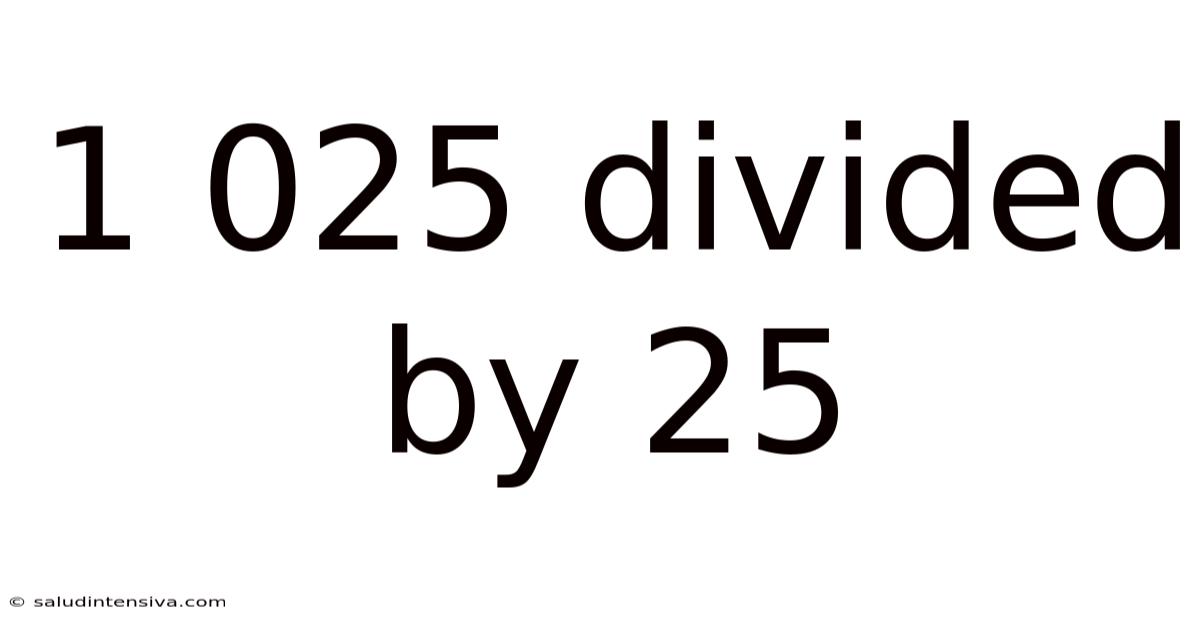 1 025 Divided By 25