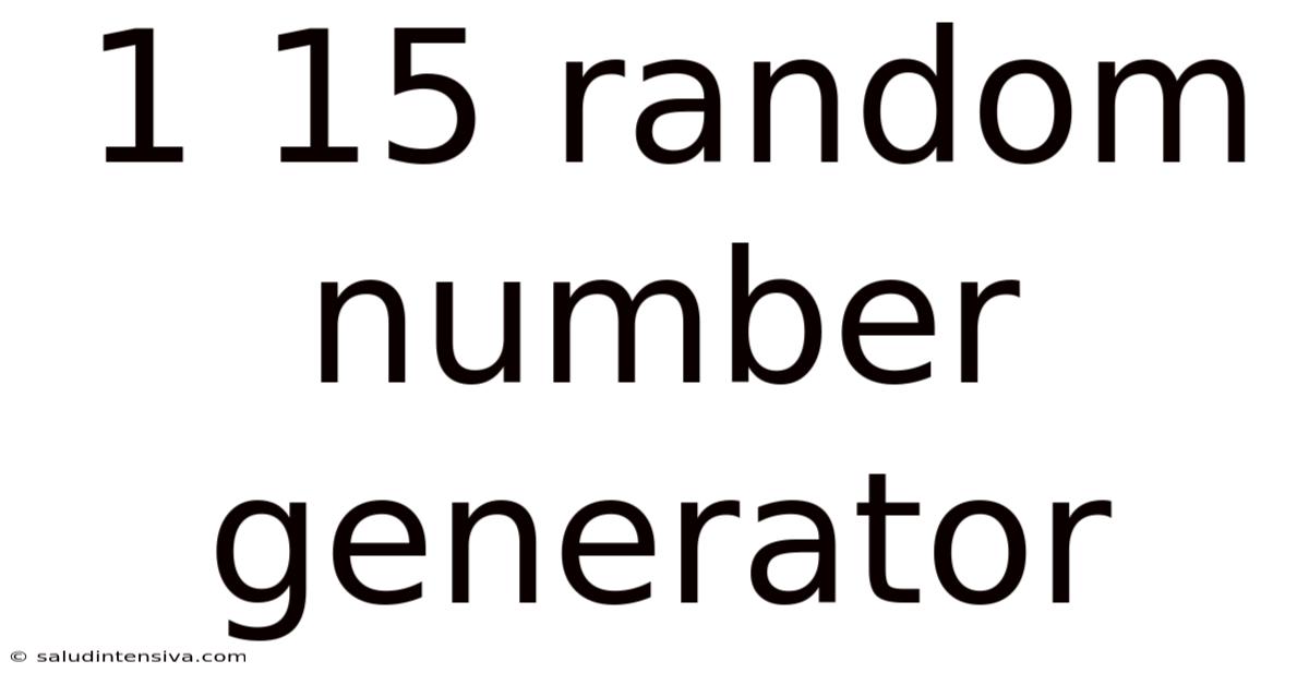 1 15 Random Number Generator