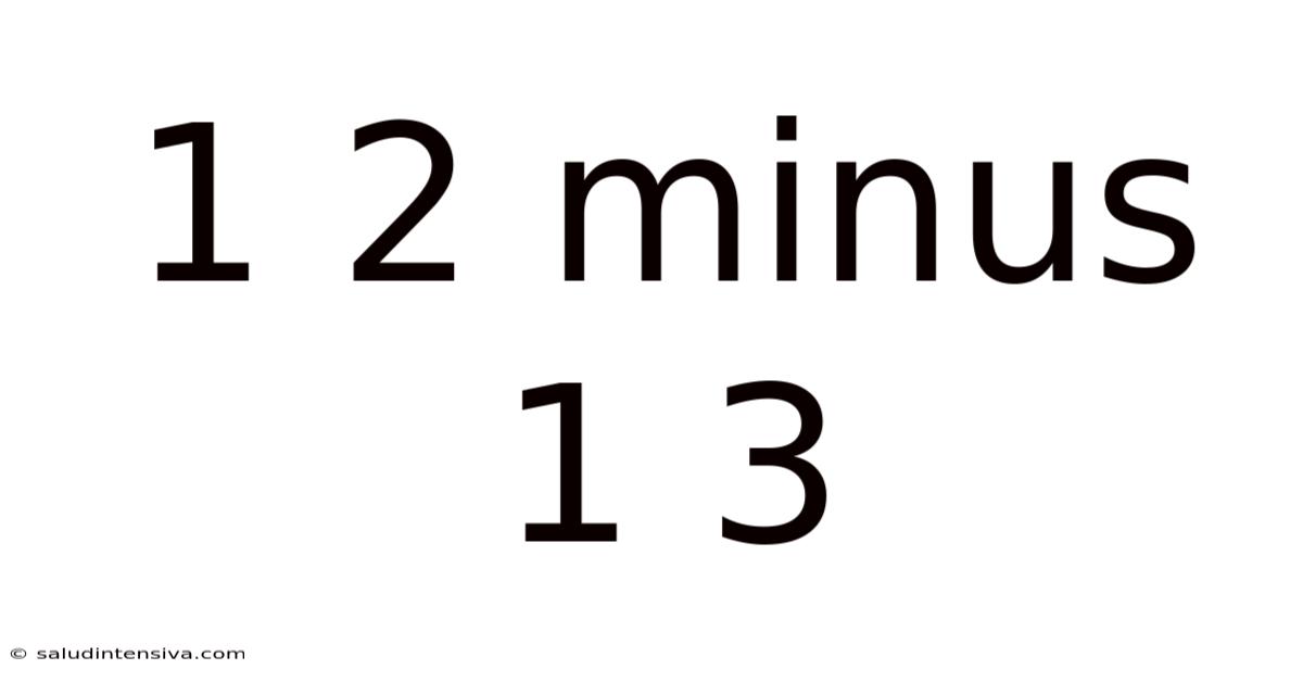 1 2 Minus 1 3