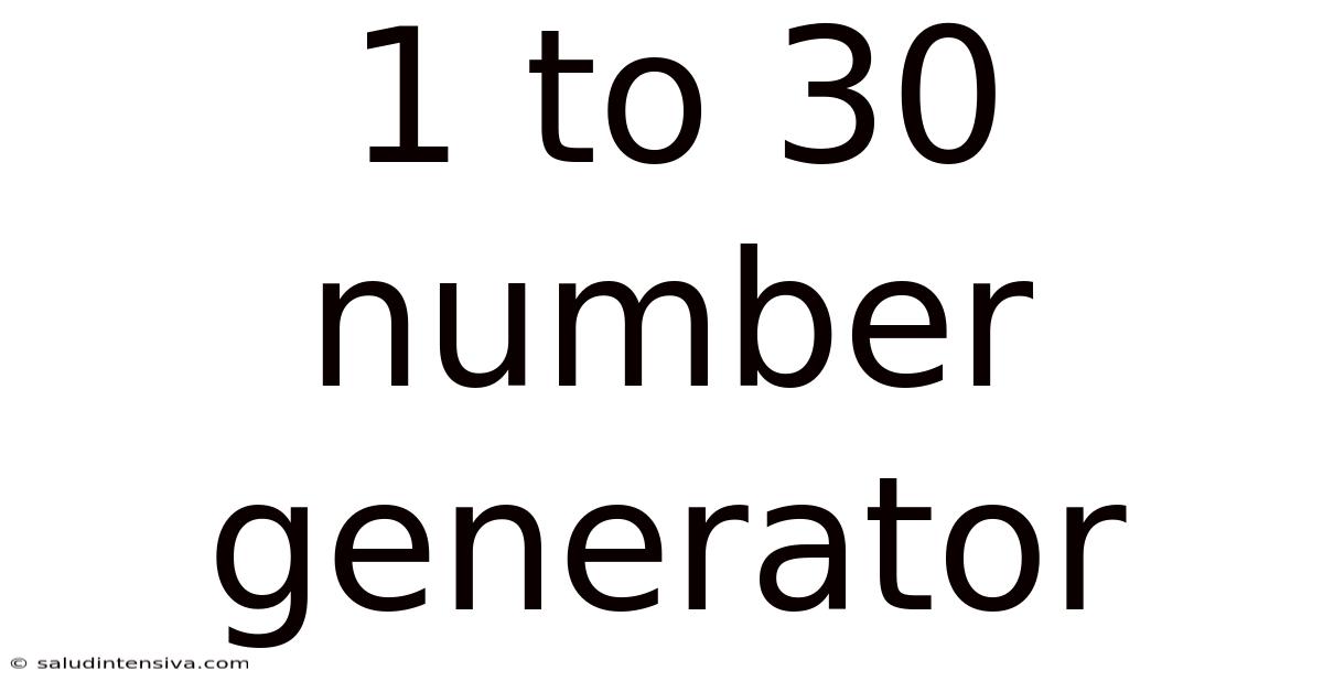 1 To 30 Number Generator