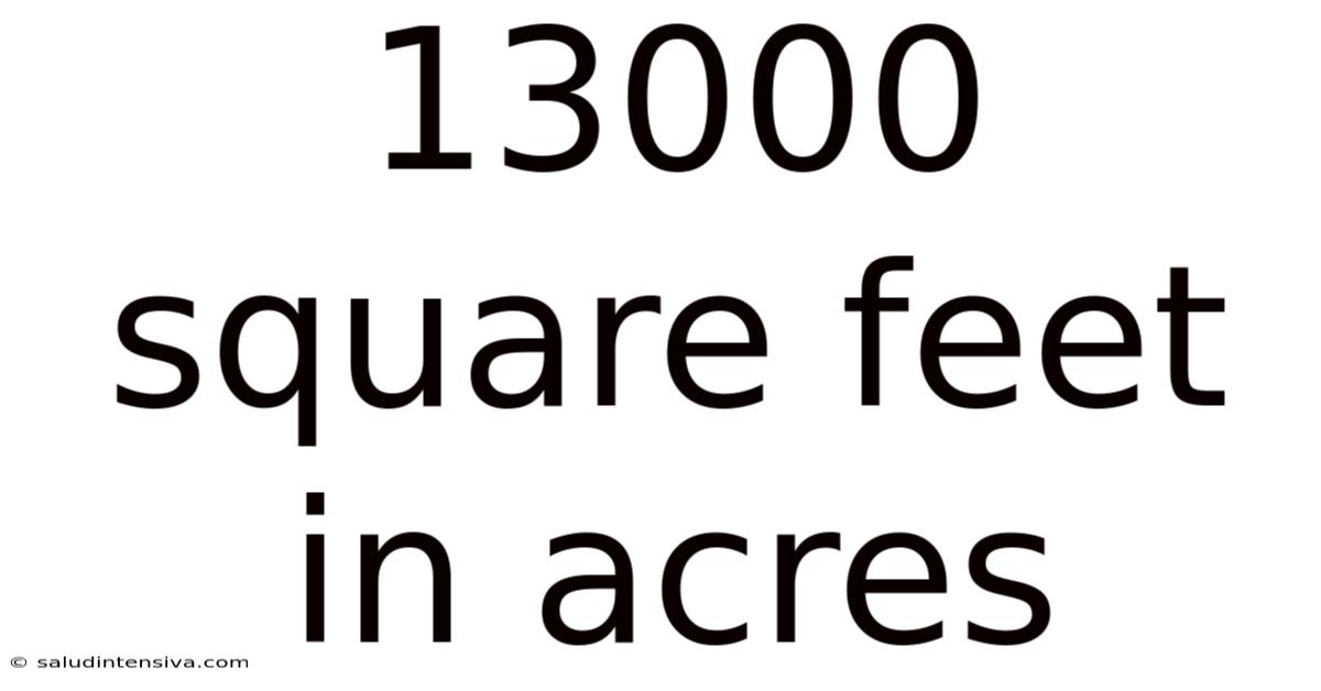 13000 Square Feet In Acres