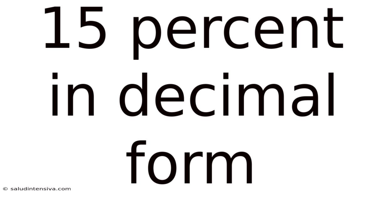 15 Percent In Decimal Form