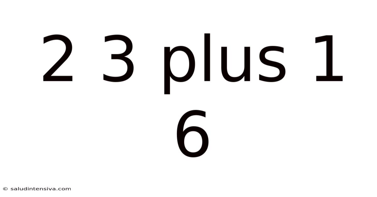 2 3 Plus 1 6