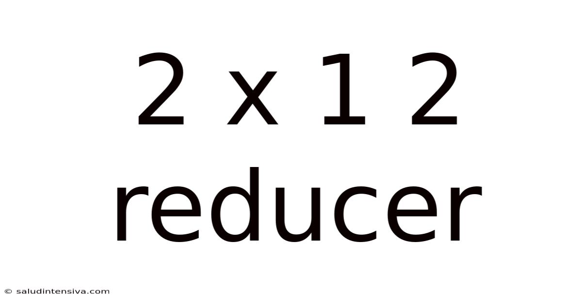 2 X 1 2 Reducer
