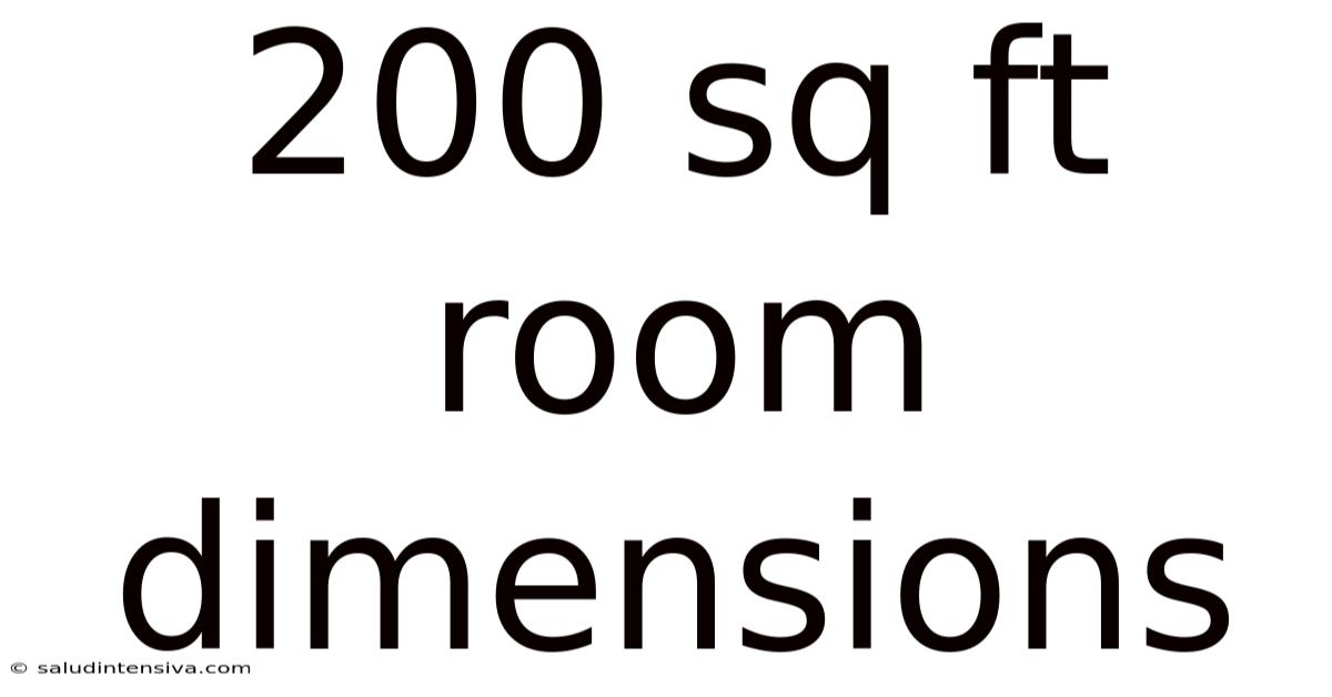 200 Sq Ft Room Dimensions
