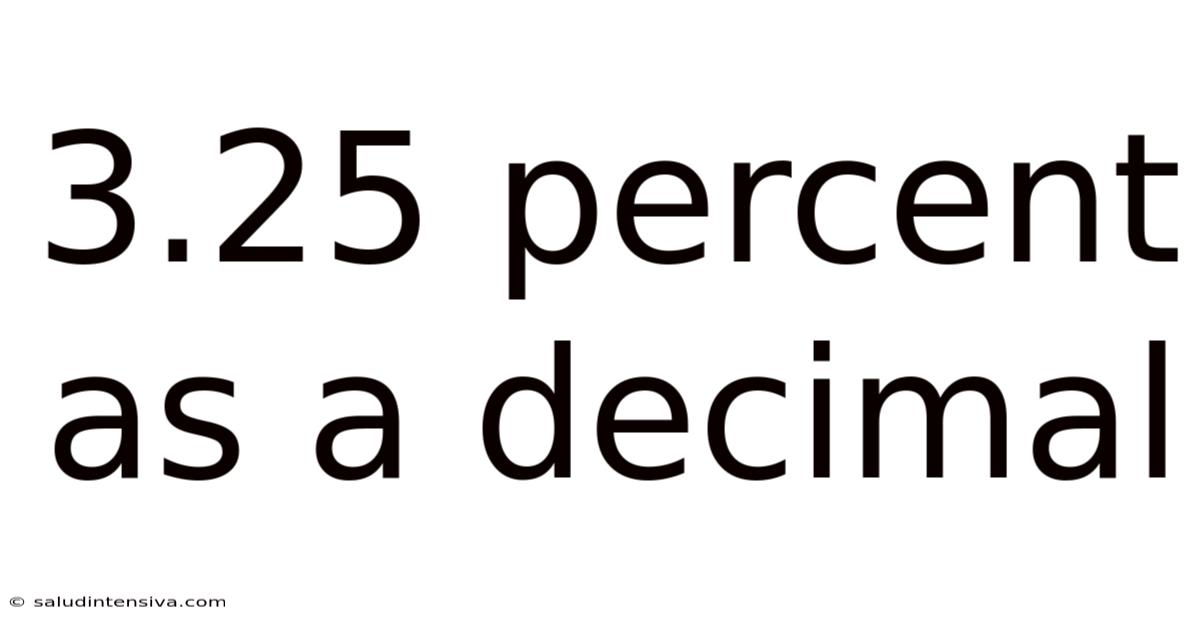 3.25 Percent As A Decimal
