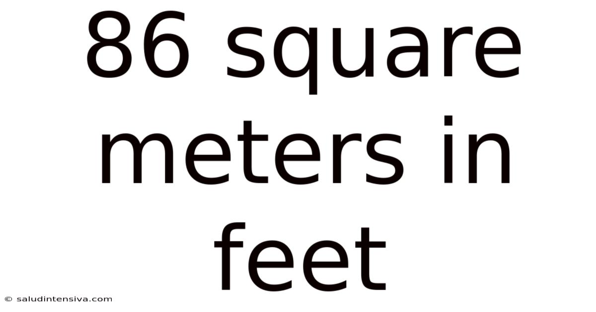 86 Square Meters In Feet