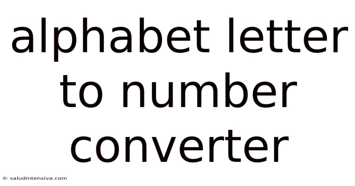Alphabet Letter To Number Converter