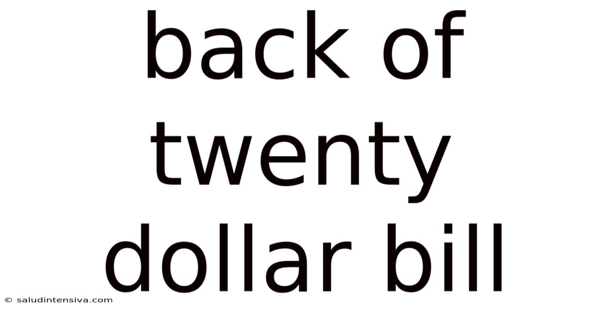 Back Of Twenty Dollar Bill