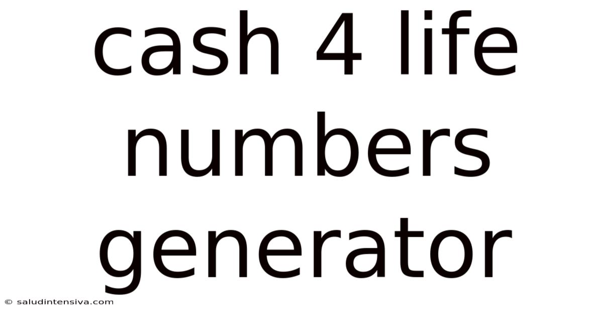Cash 4 Life Numbers Generator