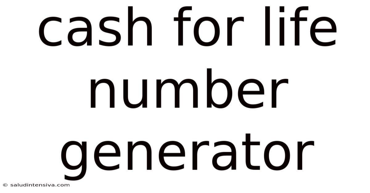 Cash For Life Number Generator