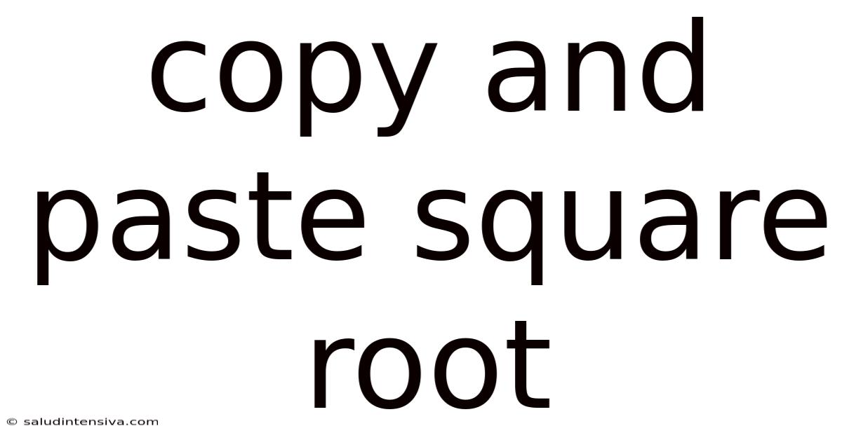 Copy And Paste Square Root