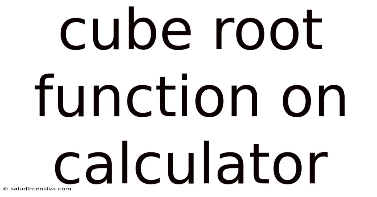 Cube Root Function On Calculator