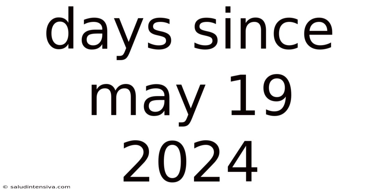 Days Since May 19 2024