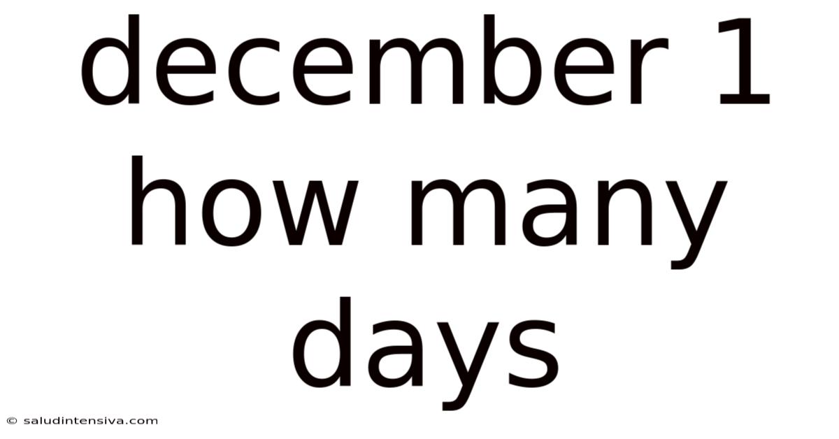 December 1 How Many Days