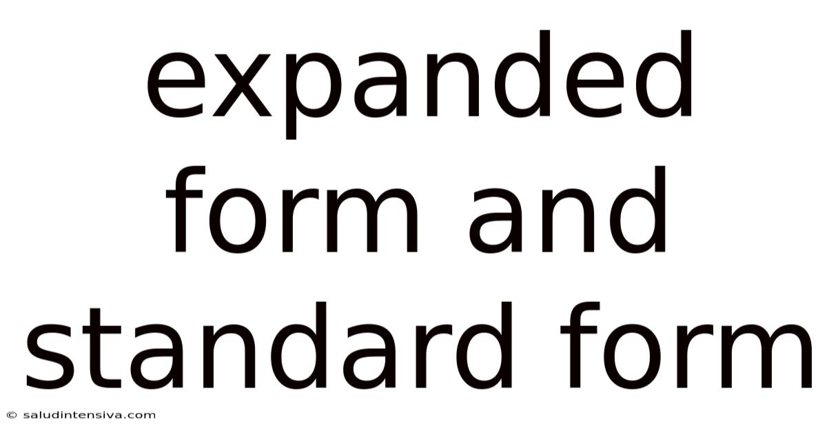 Expanded Form And Standard Form
