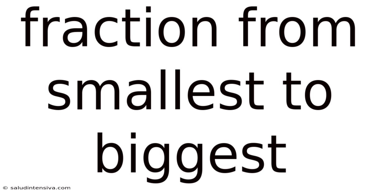 Fraction From Smallest To Biggest