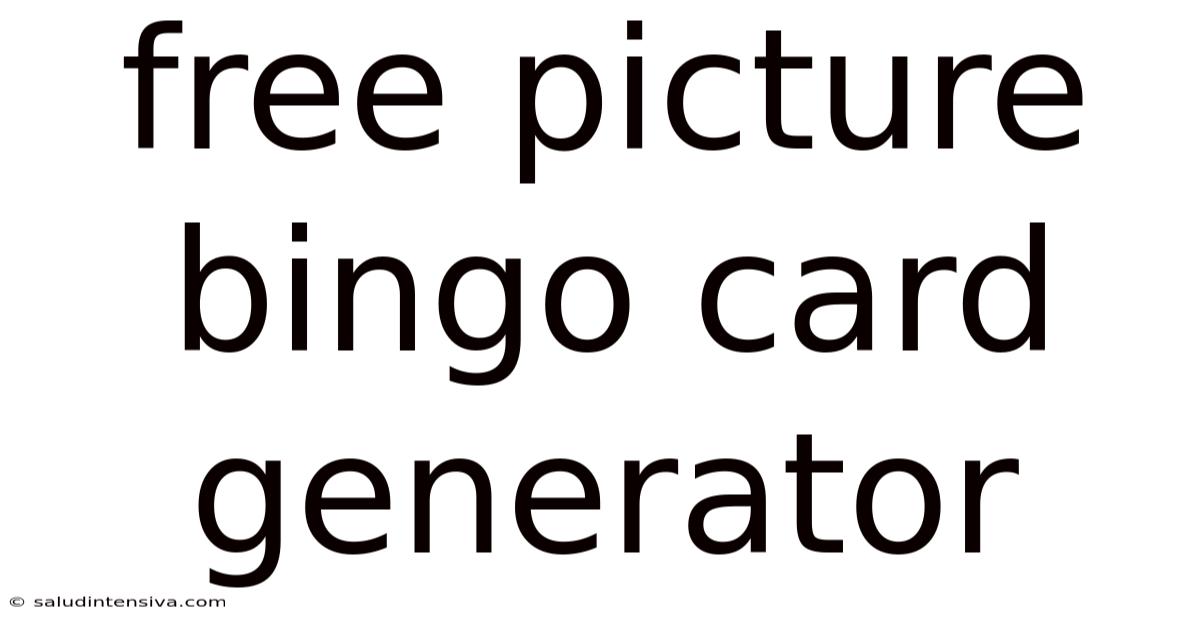 Free Picture Bingo Card Generator