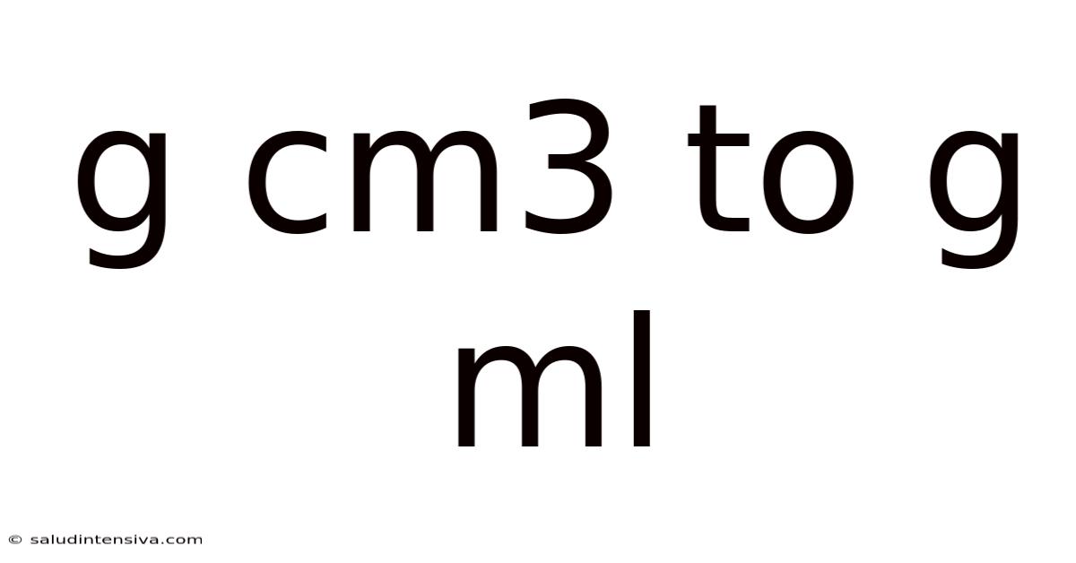 G Cm3 To G Ml