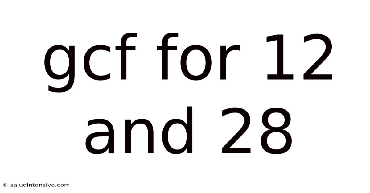 Gcf For 12 And 28