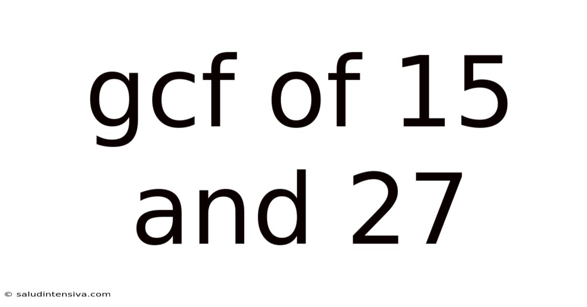 Gcf Of 15 And 27