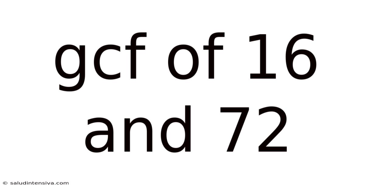 Gcf Of 16 And 72