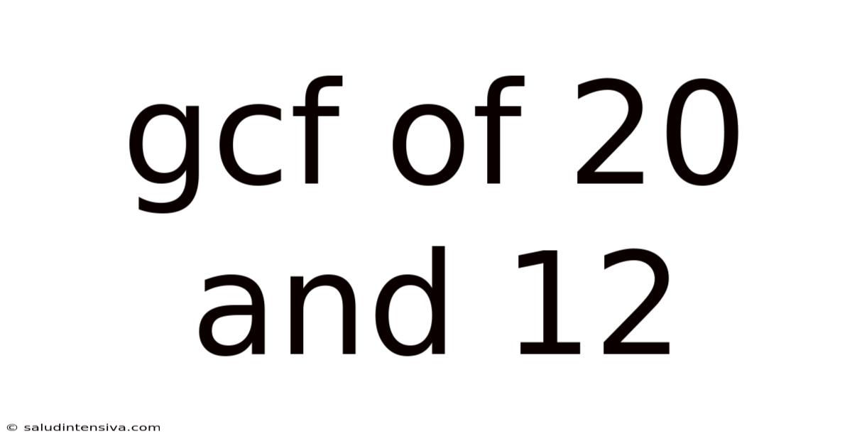 Gcf Of 20 And 12