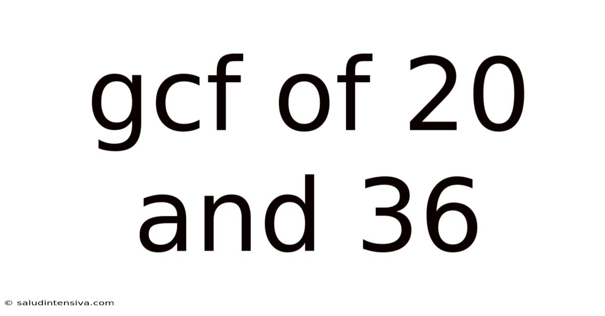 Gcf Of 20 And 36