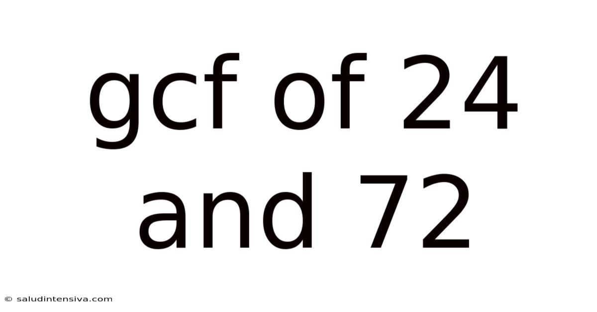 Gcf Of 24 And 72