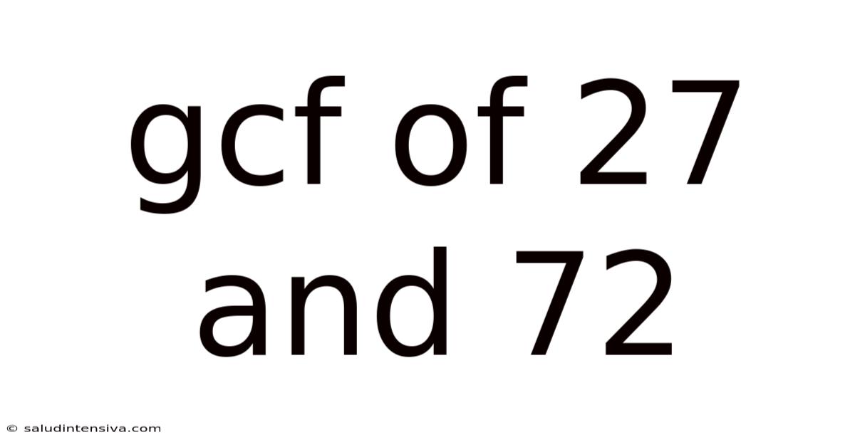 Gcf Of 27 And 72
