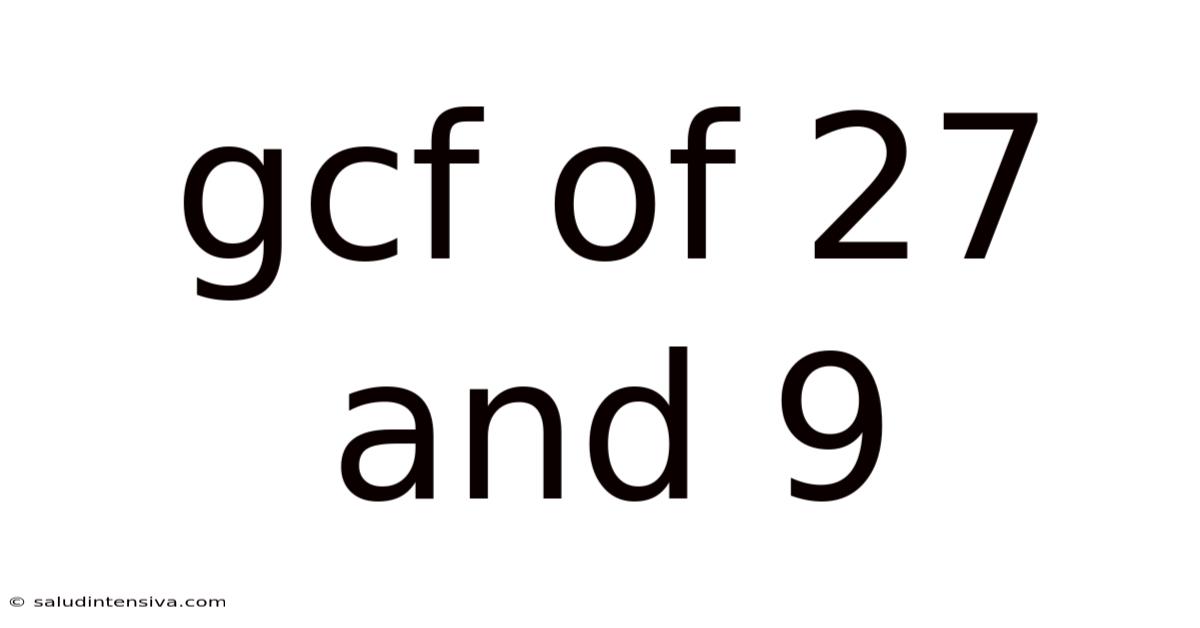 Gcf Of 27 And 9
