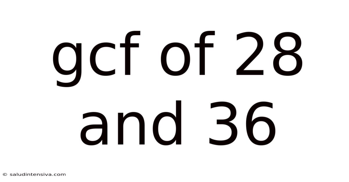 Gcf Of 28 And 36