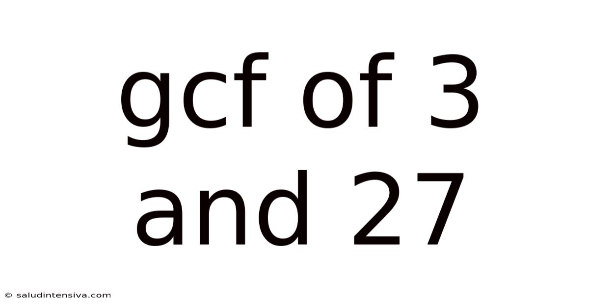 Gcf Of 3 And 27