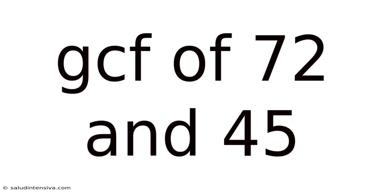 Gcf Of 72 And 45