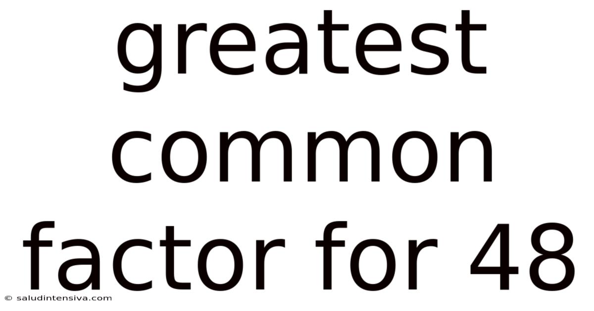 Greatest Common Factor For 48