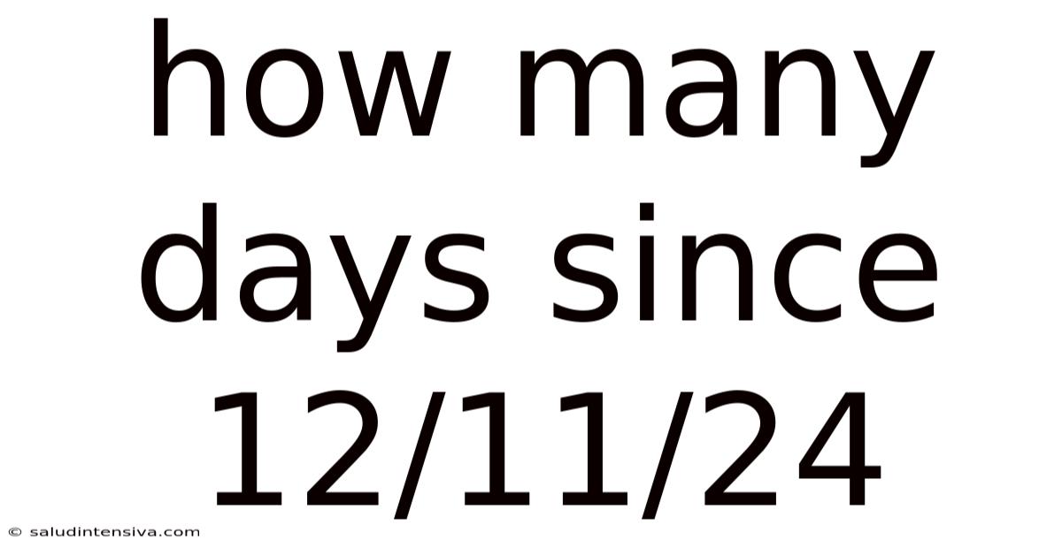 How Many Days Since 12/11/24