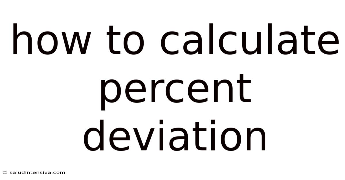 How To Calculate Percent Deviation