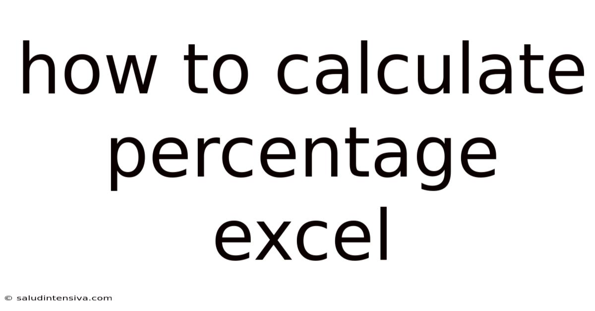 How To Calculate Percentage Excel