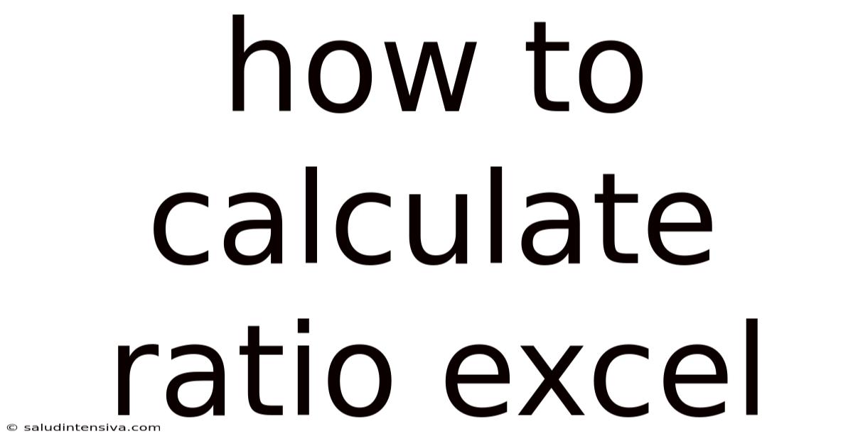How To Calculate Ratio Excel