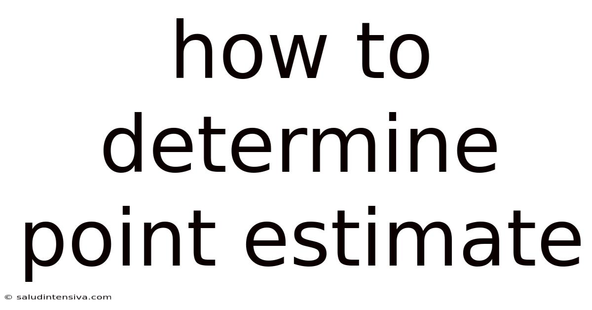 How To Determine Point Estimate