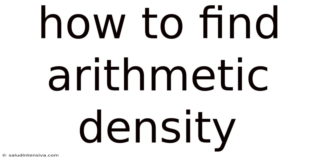 How To Find Arithmetic Density