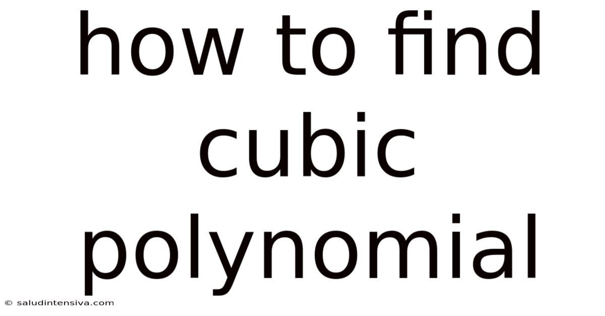 How To Find Cubic Polynomial