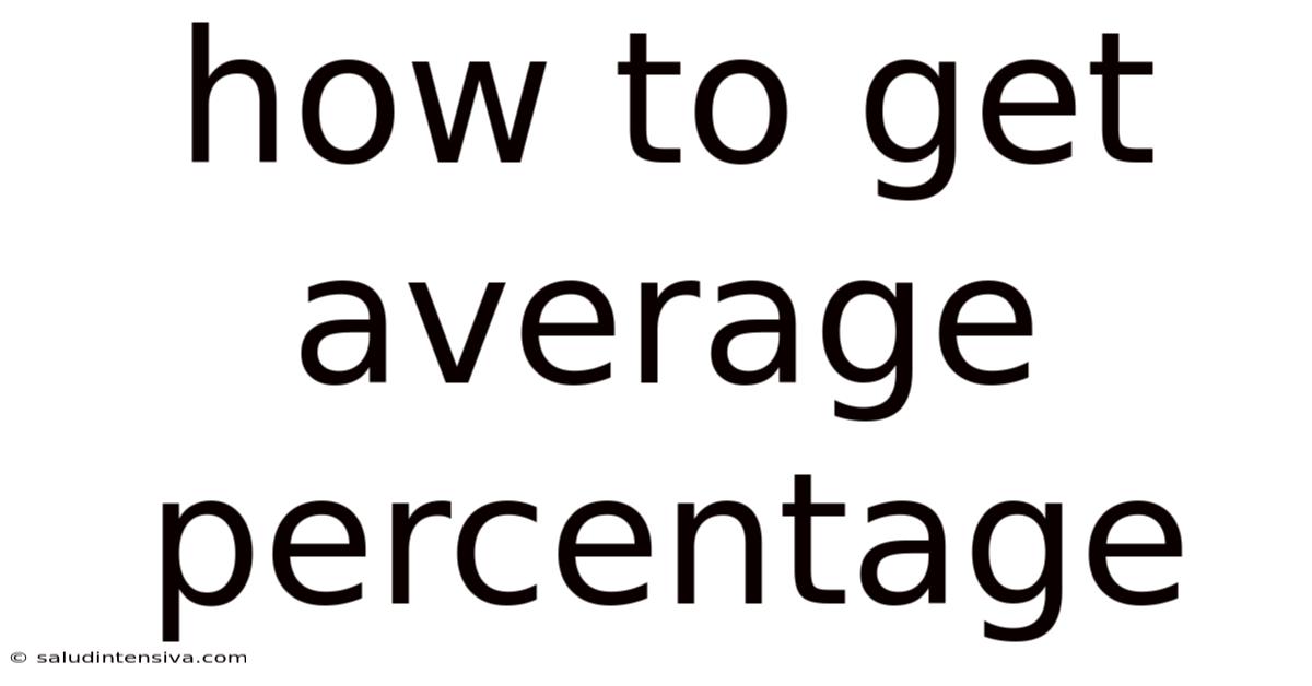 How To Get Average Percentage
