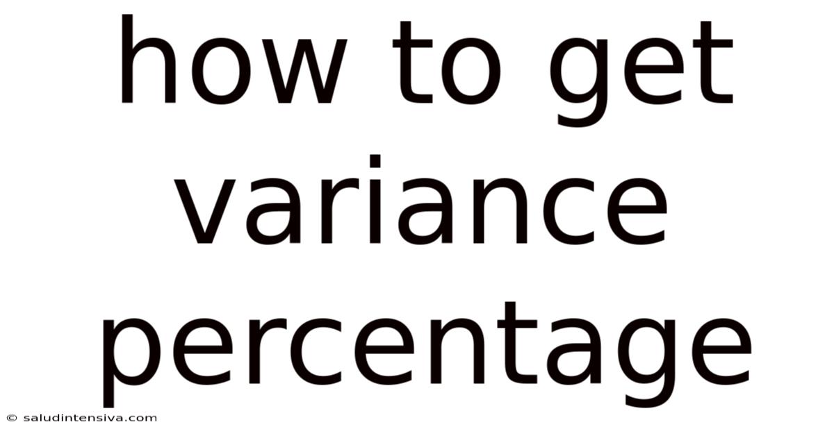 How To Get Variance Percentage