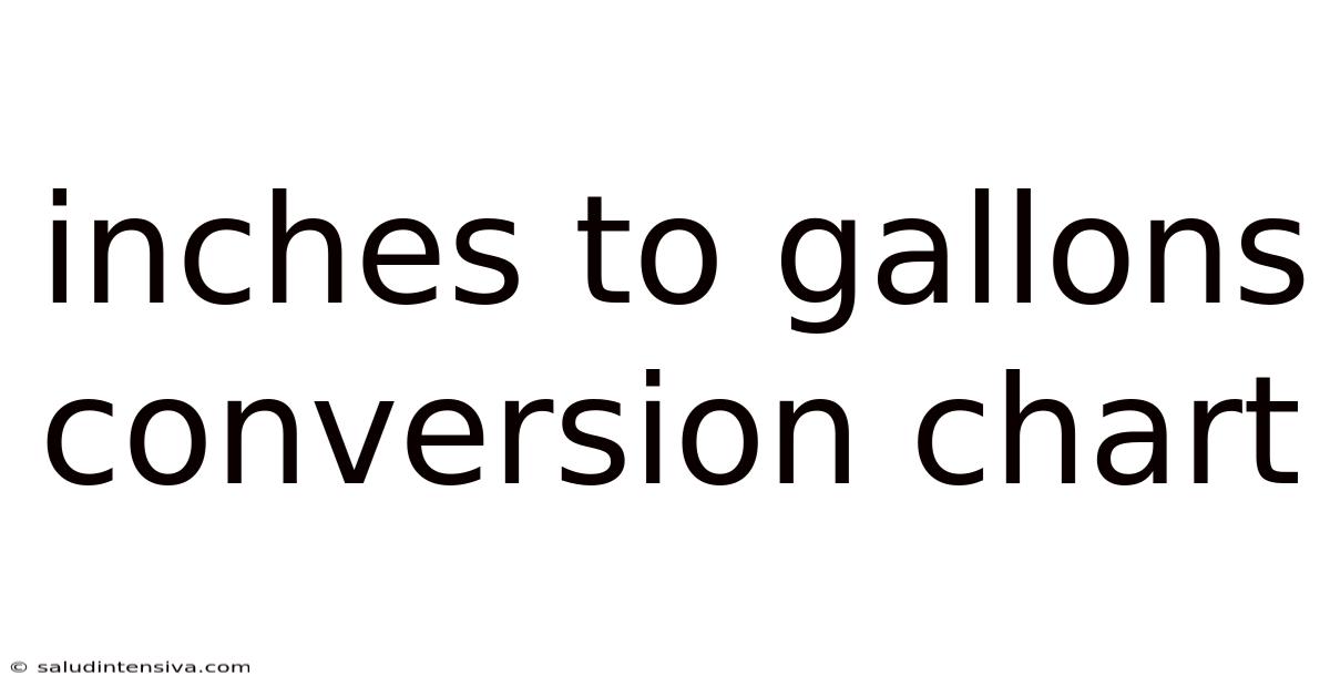 Inches To Gallons Conversion Chart