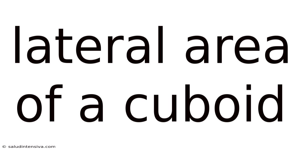 Lateral Area Of A Cuboid