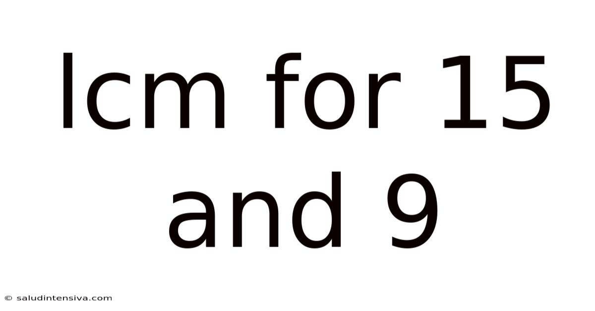 Lcm For 15 And 9