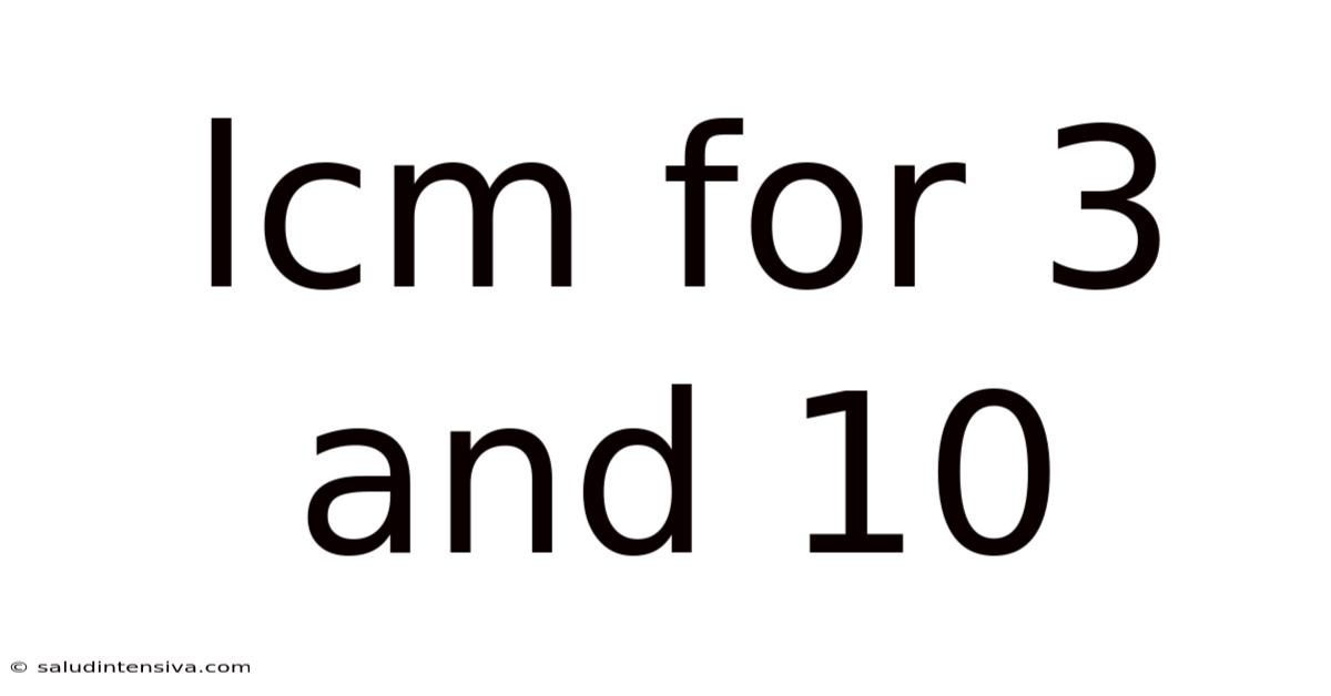 Lcm For 3 And 10