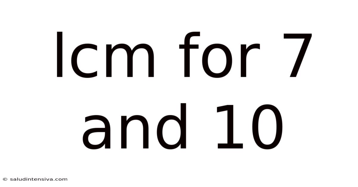 Lcm For 7 And 10