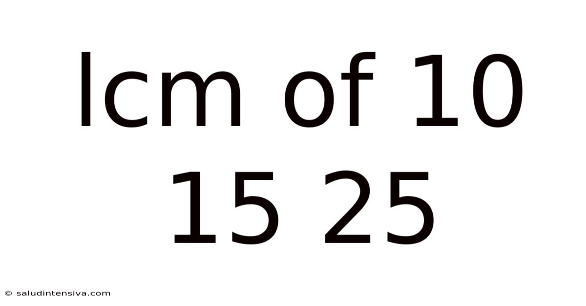 Lcm Of 10 15 25